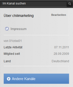 impressum auf YouTube